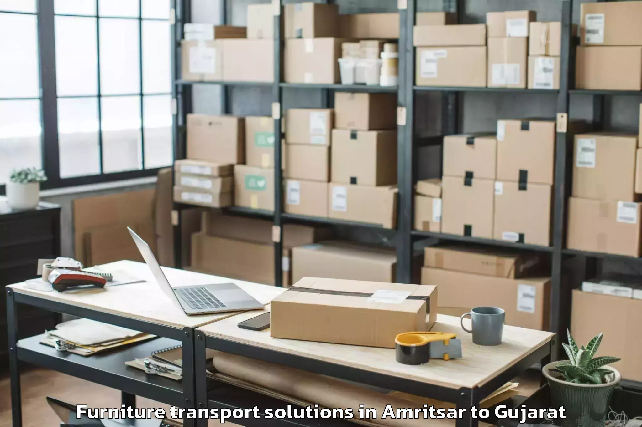 Professional Amritsar to Kandla Port Furniture Transport Solutions